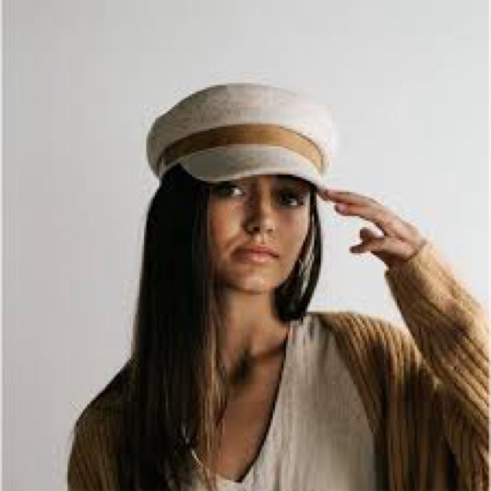 Gigi Pip James Felt Fisherman Baker Boy Cap Beige